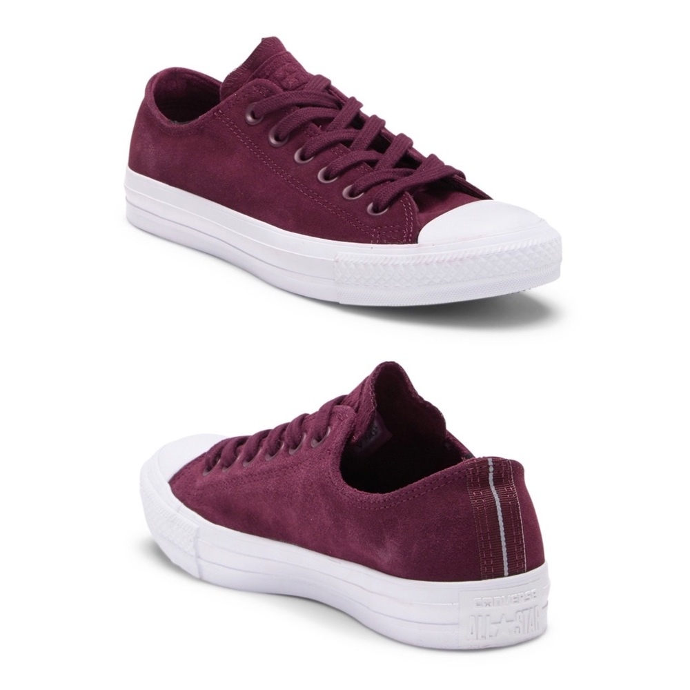 8 - Converse Maroon Suede Sneakers - Picture 4 of 5